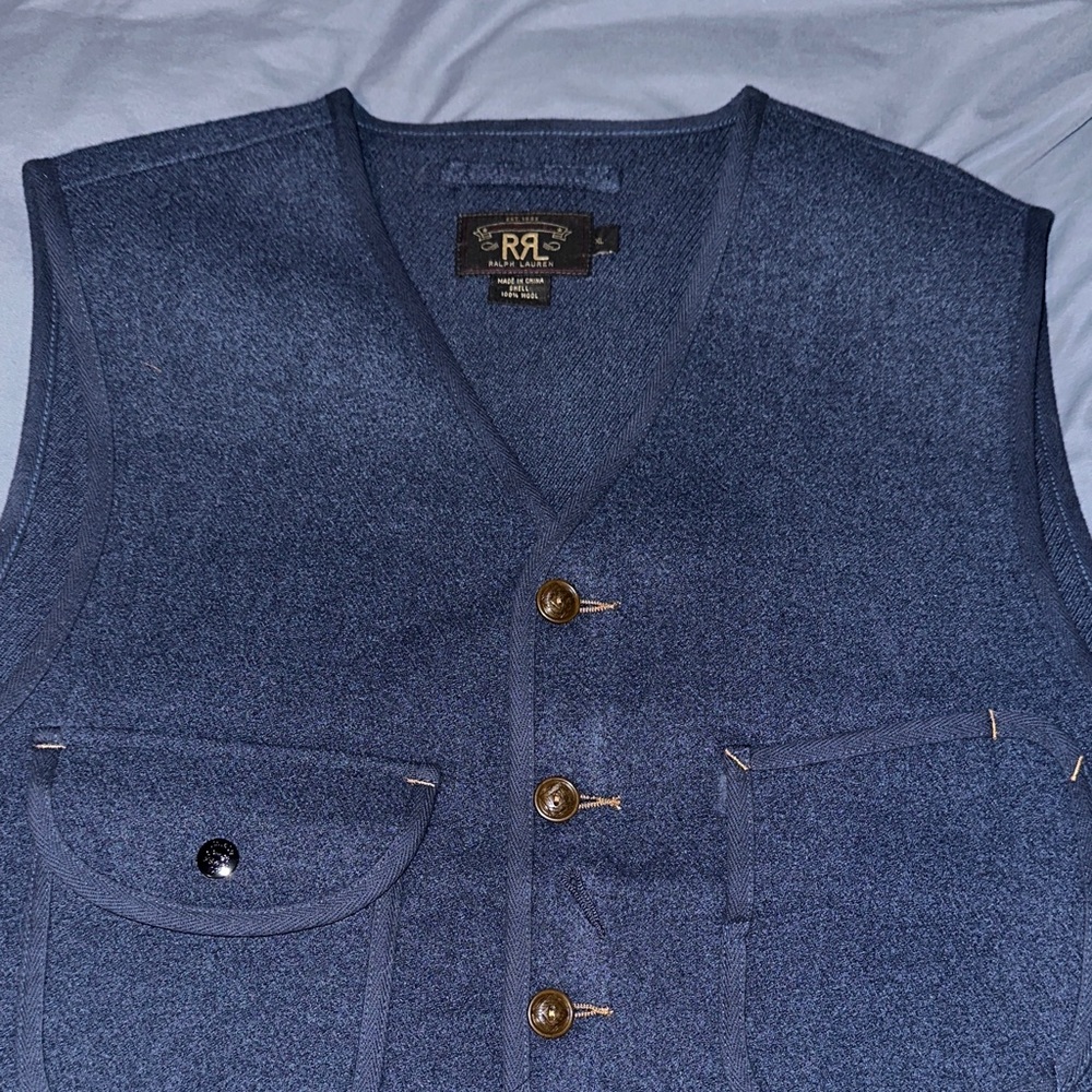 Ralph Lauren Double RL Men's Blue Buttoned Vest